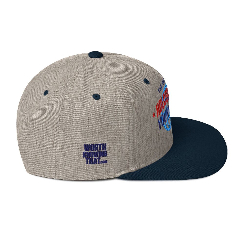 Holographic YOUniverse Snapback Cap – Holographic Universe Clothes Unisex (Navy Text) - Image 26