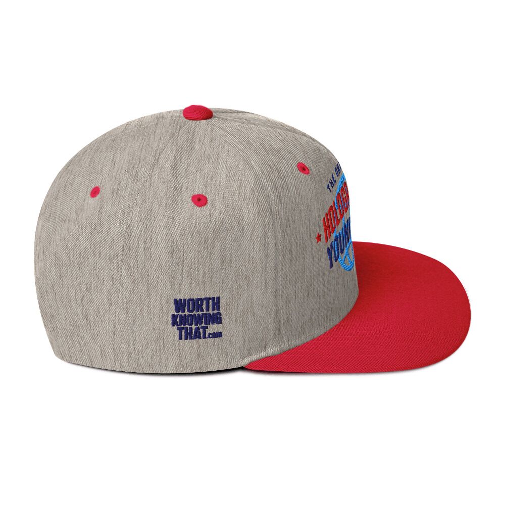 Holographic YOUniverse Snapback Cap – Holographic Universe Clothes Unisex (Navy Text) - Image 2