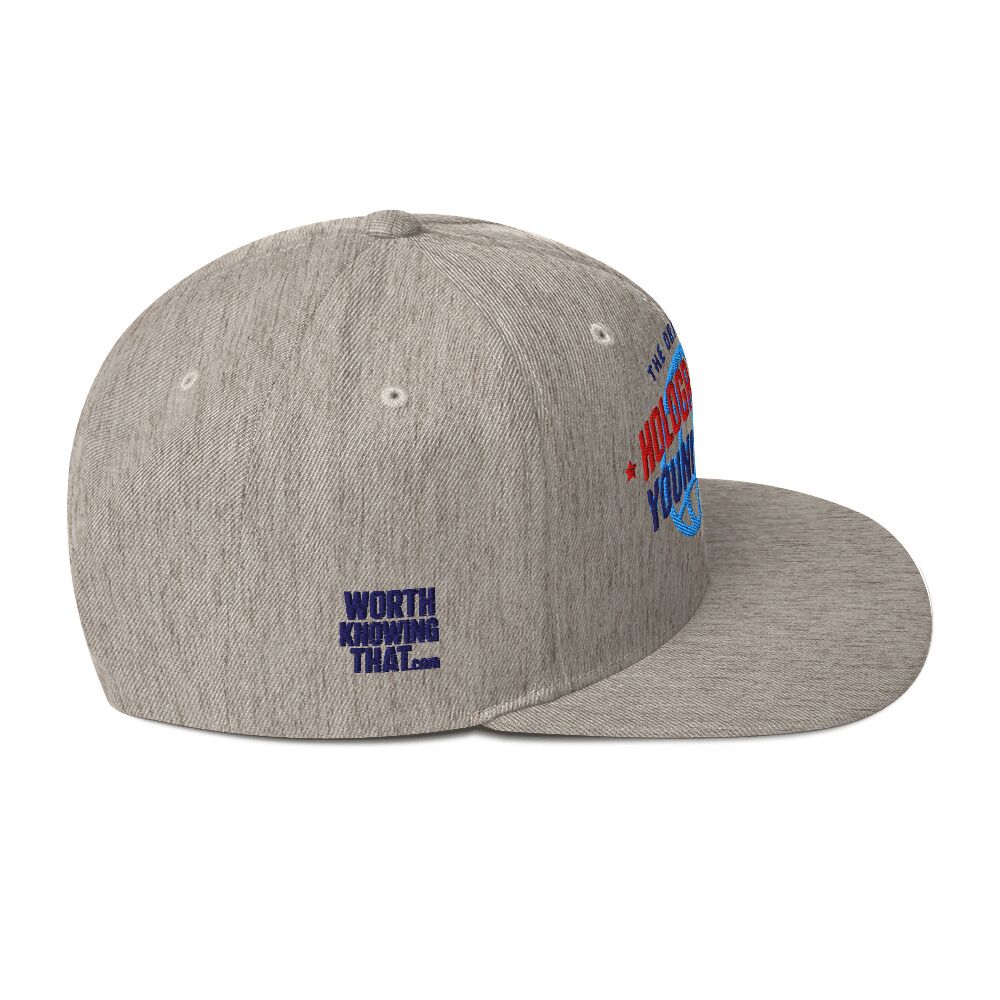 Holographic YOUniverse Snapback Cap – Holographic Universe Clothes Unisex (Navy Text) - Image 18