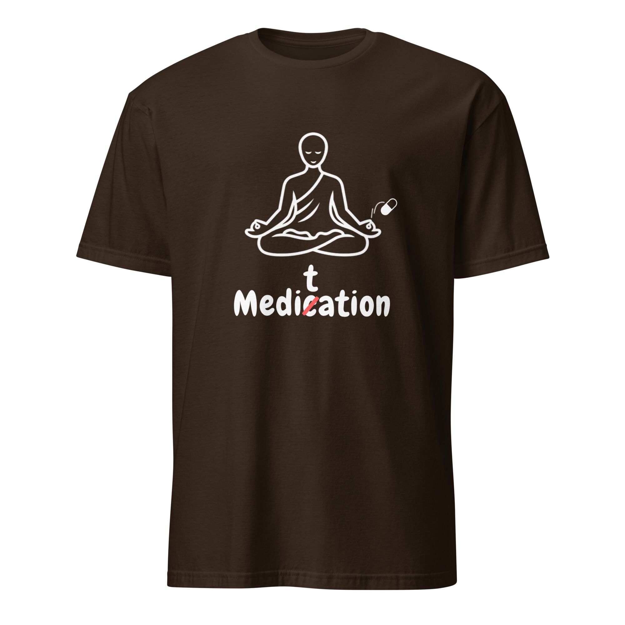 Meditation T-Shirt – Unisex 100% Cotton Meditate Medication Tee | Spiritual Clothes (White Text)