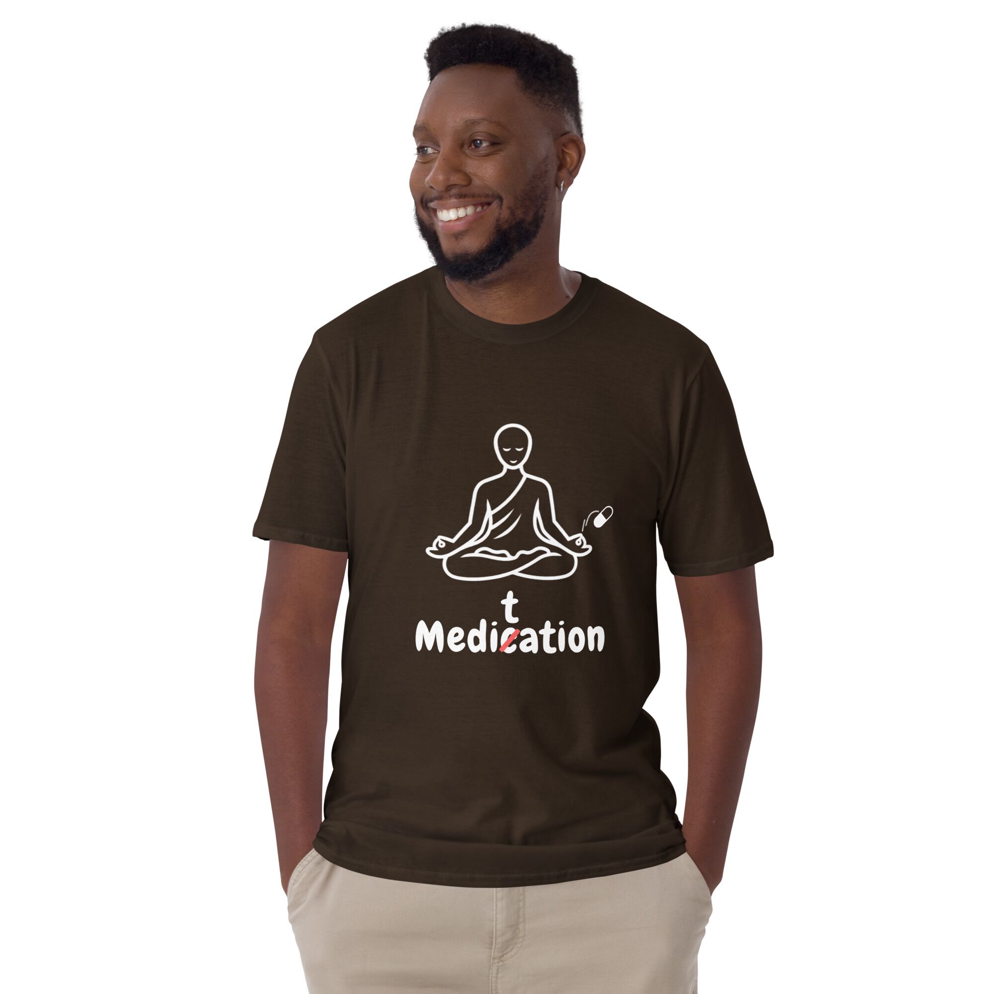 Meditation T-Shirt – Unisex 100% Cotton Meditate Medication Tee | Spiritual Clothes (White Text) - Image 3